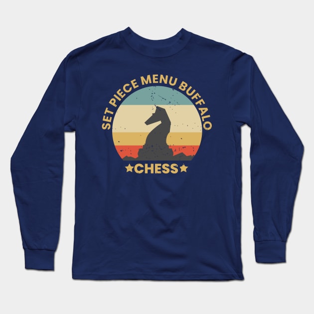 Vintage retro chess king Long Sleeve T-Shirt by AlfinStudio